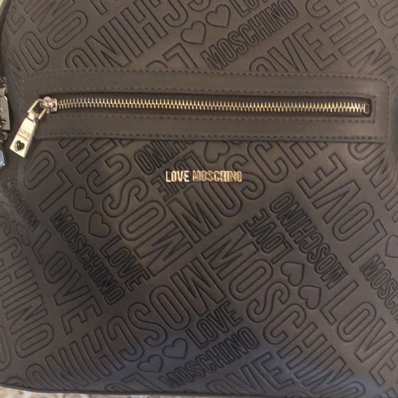 Love Moschino Gray backpack logo embossed - Picture 2 of 10